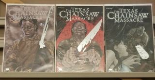 Texas Chainsaw Massacre Set Of 3 Silver Foil Comic Book Signed Limited Edition