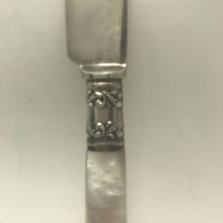 American Cutlery Knife Mother of Pearl Handle Flatware,  Sterling Bolster 5