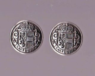 2 X Ww1 German Military 800 Mark 1916 Silver Buttons Gesch Stamp On Back