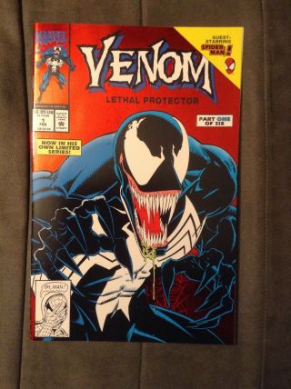 1993 Venom Red Foil Lethal Protector Comic Book Vol 1 No 1 Nm