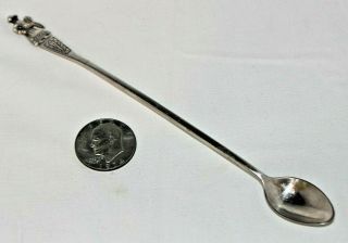 Vintage Peru Sterling Silver 10 " Long Handle Bar Spoon 46.  6g Figural Woman Excl
