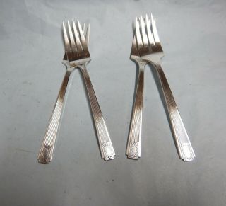 4 Noblesse Salad/dessert Forks - Great 1930 Community Deco - & Table Ready