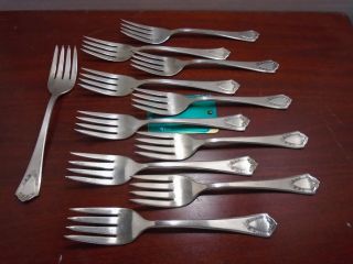 11 - Vintage Arion Silver Plate Salad Forks (6 " Long) Pre - Owned