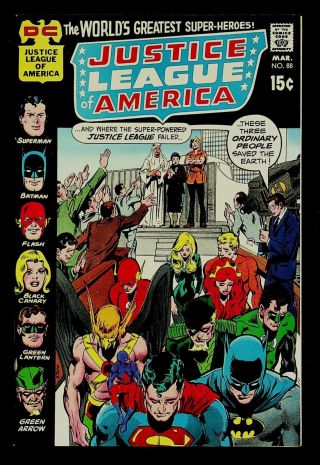 Justice League Of America 88 Vf Dillin,  Adams,  Aquaman,  Superman,  Batman