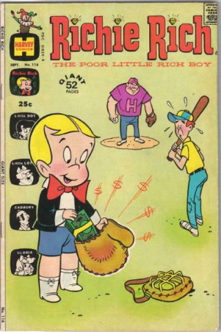 Richie Rich The Poor Little Rich Boy Comic Book 116 Harvey Comics 1972 Fine,