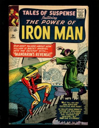 Tales Of Suspense 54 Vf - Kirby Heck 2nd Mandarin Iron Man Tales Of The Watcher