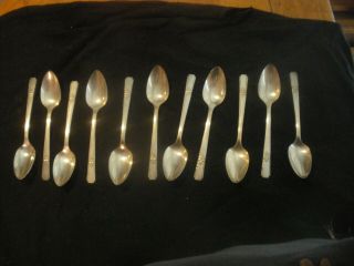 11 Vintage Wm Rogers Oneida Lady Drake Silverplate Spoons