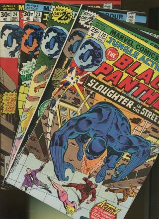 Jungle Action 12,  13,  14,  15,  16,  17,  18,  19 6 Books Marvel Black Panther Action