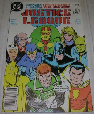 Justice League 1 (dc Comics 1987) 1st Appearance Maxwell Lord (black King) (vf)