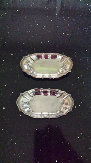 Vintage Silver - Plated Trays (small) 5 " By 2 3/4 " Size,  Quantity Of 2
