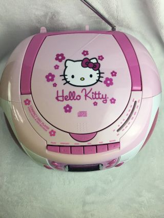 Hello Kitty Compact Disc Player Stereo Radio Tape Recorder Boom Box 4
