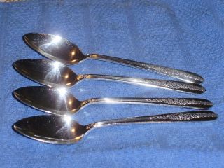 Set Of 4 Vintage Oneida " Royal Rose " Oval Soup Place Tablespoons Nobility Plate