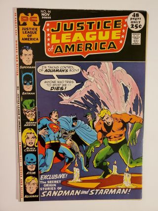 Justice League Of America 94 (fn - 5.  5) 1971 Neal Adams Cover & Art; Aquaman
