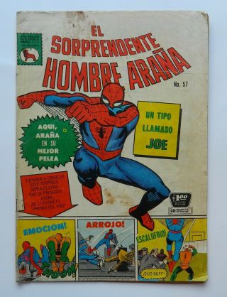 Vintage Mega Rare Marvel Spider - Man 57 Mexican Comic Silver Age La Prensa 1966