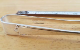 VINTAGE TO ANTIQUE M.  S.  LTD SHEFFIELD ENGLAND SILVERPLATED SUGAR CUBE TONGS 3