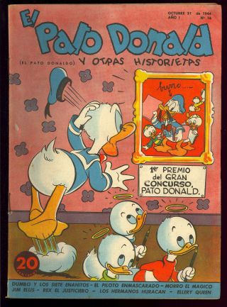 Donald Duck V1 16 Rare Sub - Mariner Foreign Ed.  Carl Barks Disney 1944 Vg - Fn