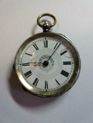 Antique Swiss Hallmarked Fine Silver Cased Pocket,  Fob Watch 45g Spares,  Repair