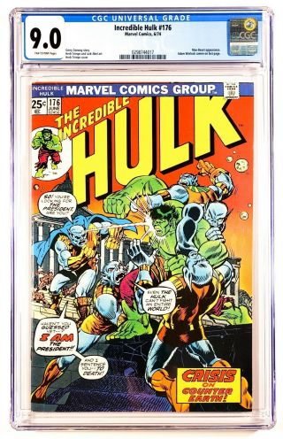 1974 Marvel Comics Incredible Hulk 176 Cgc 9.  0 Tan/pink Adam Warlock Cameo Key
