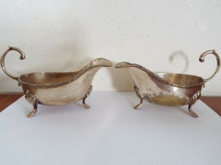 2 Vintage Silver Plated Jugs Sauce Boats
