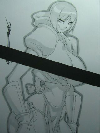 Kasumi Dead Or Alive Girl Sexy Busty Sketch Pinup - Daikon Art