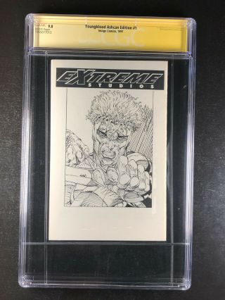 Youngblood Ashcan Edition 1 CGC 9.  8 signed Rob Liefeld Image 1991 Rare HTF 2