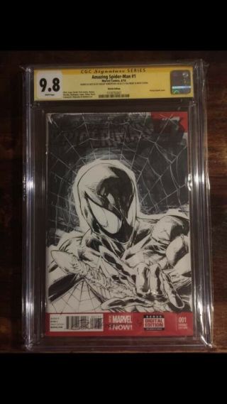 Spider - Man 1 Blank Sketch Cover Signed And Sketch Back And Front 9.  8 Cgc