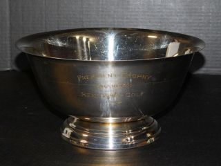 Vtg 1972 Remington Arms President Trophy Golf Tournament Silver Plate Cup Award