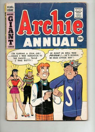 Archie Comics Annual 11 1959 Vg,  4.  5 Jughead,  Betty,  Veronica Hilarious Cover