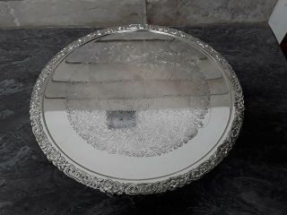 Silver plate Salver / Tray on 3 Legs 2