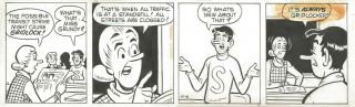 Archie Comic Strip Art - Dan Decarlo - Jughead And Mrs.  Grundy - 1970s Era