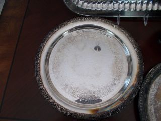 13” Round Silver Tray By Webster Wilcox International Silver