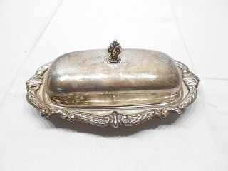 Sheridan Silverplate,  1/4 Lb.  Covered Butter Dish,  Baroque Pattern