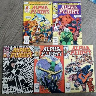 Alpha Flight 1,  2,  3,  4,  5 Marvel Comics First Series 1983 All 5 Are Nm