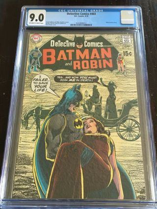 Detective Comics 403 Cgc 9.  0 Ow - W Classic Neal Adams Cover Batman Dark Knight