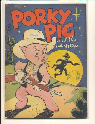 Four Color 156 Porky Pig & The Phantom G/vg Cond Stain & Pencil On Front Cover