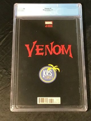 Venom 3 KRS Comic Edition 2017 CGC 9.  4 Black Cat & Mac Gargan Appearance 4