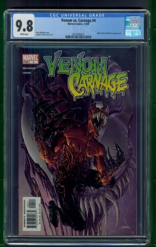 Venom Vs.  Carnage 4 (2004) Cgc Graded 9.  8 Spider - Man & Black Cat Appearance