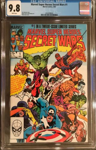 Marvel Heroes Secret Wars 1 White Pages Cgc 9.  8