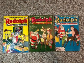 Rudolph The Red Nosed Reindeer Dc Comics (1950) Issues 1,  5,  12 Golden Age