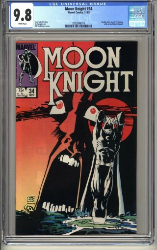 Moon Knight 34 Cgc 9.  8 Wp Nm/mt Marvel Comics 11/83 Bill Sienkiewicz (vol 1)