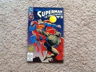 Superman In Action Comics.  683 Night Of The Jackal Vf/nm
