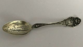 Large Vintage Sterling Silver Los Angeles San Gabriel Mission Souvenir Spoon 925