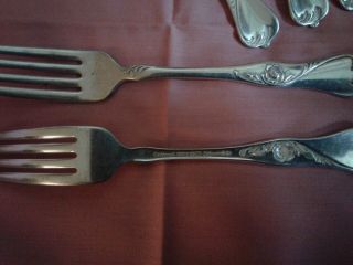 National Silver Co.  7 Forks Double Silverplate Flatware 