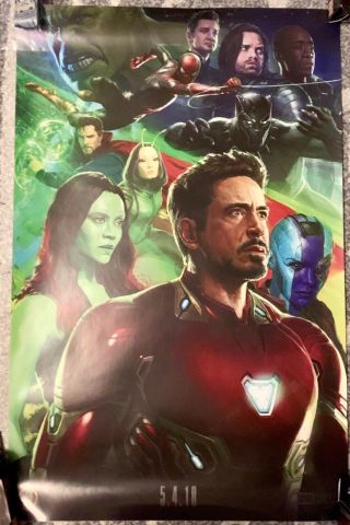 2017 Sdcc Exclusive Marvel Avengers Infinity War Iron Man Hulk Poster In Tube