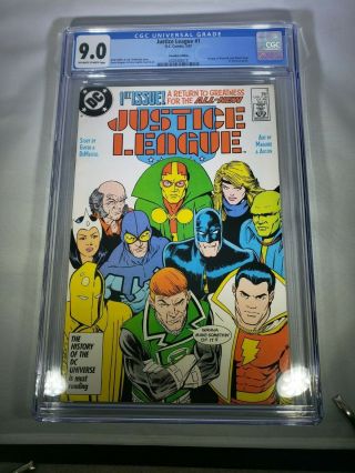 Justice League 1 Cgc 9.  0.  5/87.  1st App Maxwell Lord