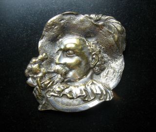 Antique Gorham Silver Dish Man Smoking Tobacco Pipe Change Pin Dish Tray