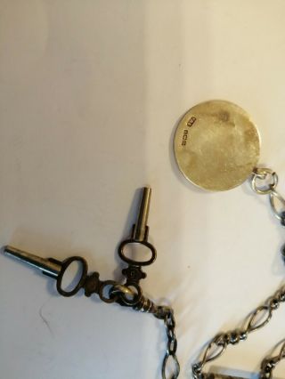 Antique Sterling silver and gold watch fob & two non silver keys - 8.  6 gms 3