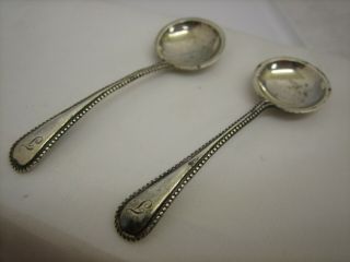Two Very Well Made Vintage Sterling Silver Condiment Spoons S - 9006 - Cc - W23