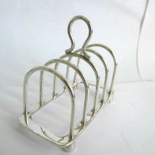 Vintage Silver Plate 5 Bar Arched Toastrack Toast Rack On 4 Ball Feet Gleaming