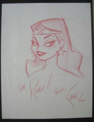 Shane Glines Wonder Woman Commissioned Convention Sketch Signed